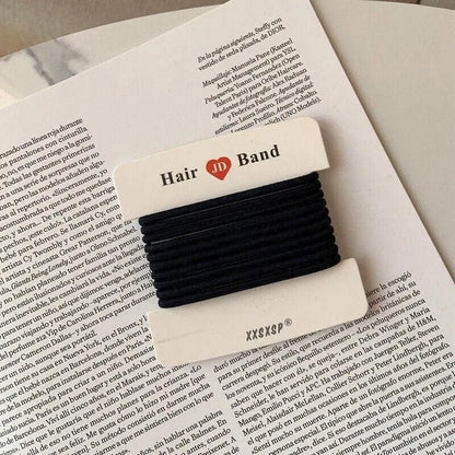 Hair Accessories High Elastic Two-Color Cross Hair Rope Rubber Band Hair Ring - Black