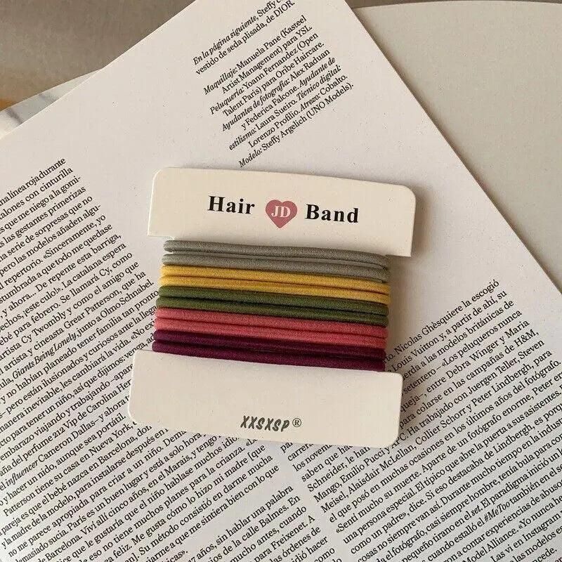 Hair Accessories High Elastic Two-Color Cross Hair Rope Rubber Band Hair Ring - Morandi