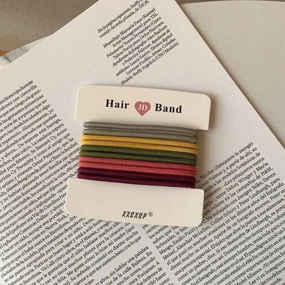 Hair Accessories High Elastic Two-Color Cross Hair Rope Rubber Band Hair Ring - Morandi