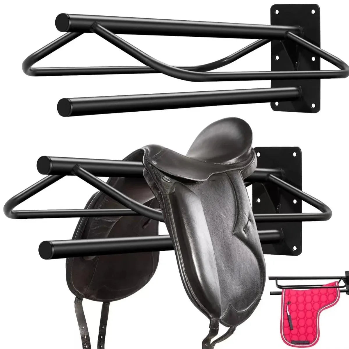 Wall Mounted Saddle Rack Hanging Harness Saddle Holder Equestrian Storage Stand