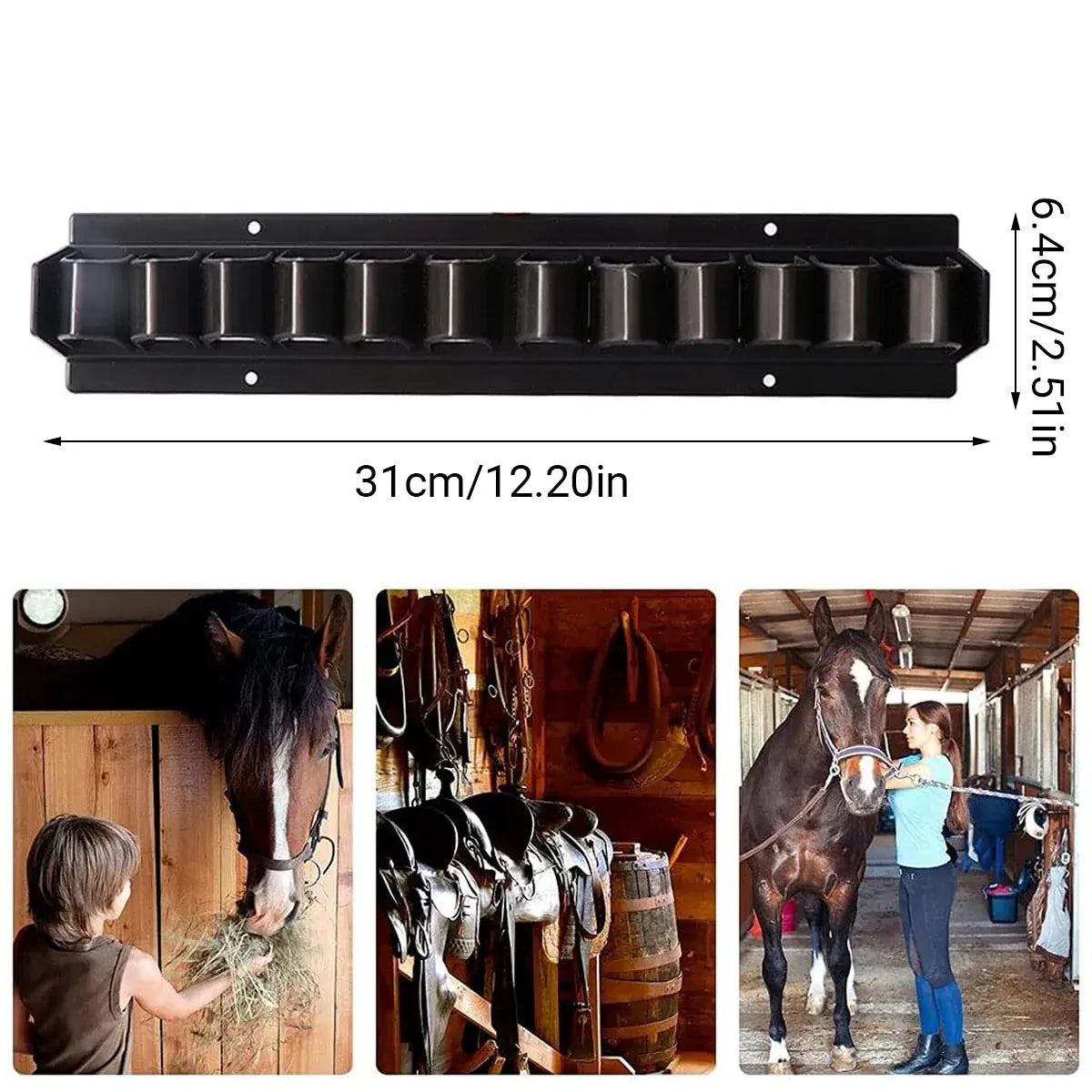 Long Whip Tool Storage Rack Horse Gear and Whip Rack Wall Mount Organizer