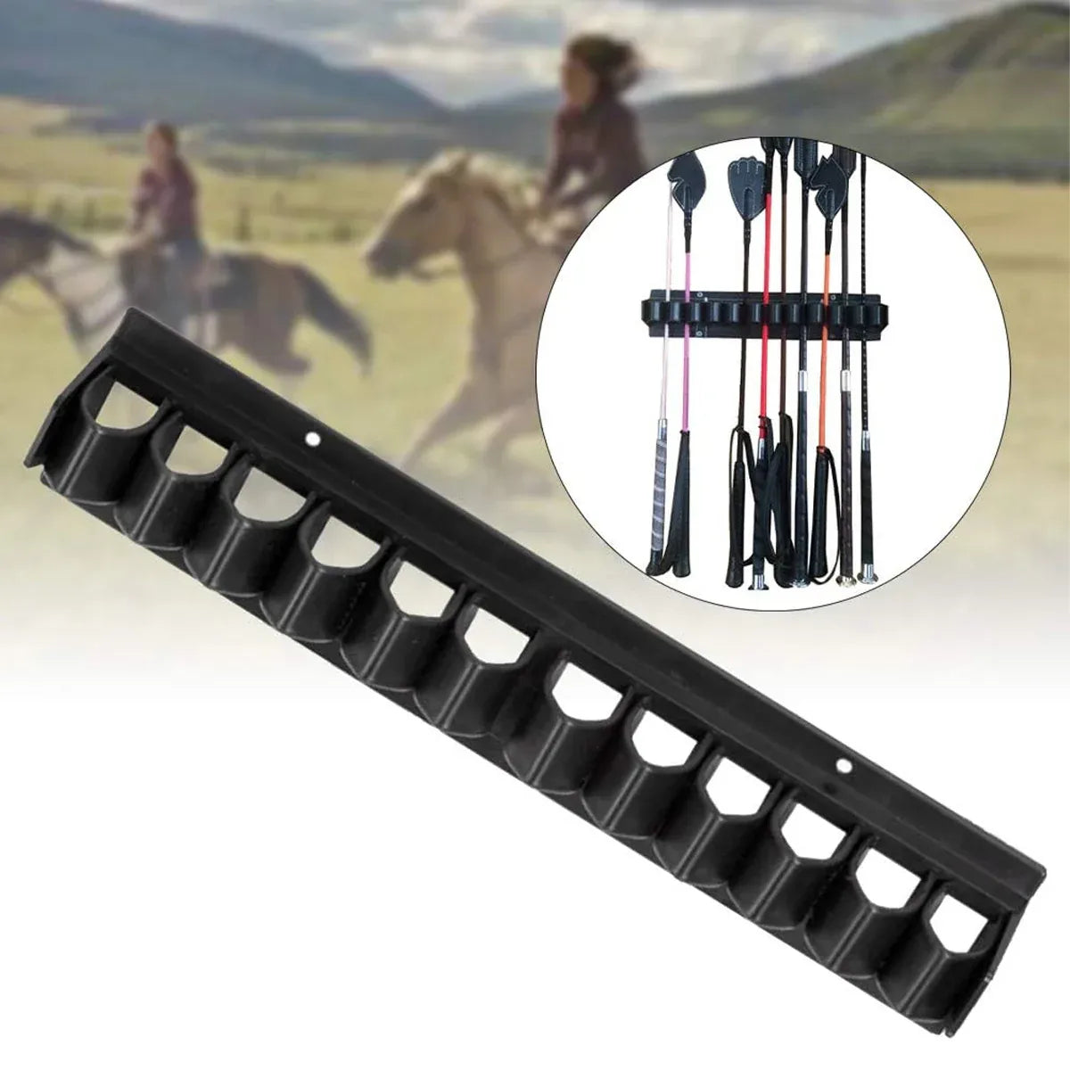 Long Whip Tool Storage Rack Horse Gear and Whip Rack Wall Mount Organizer