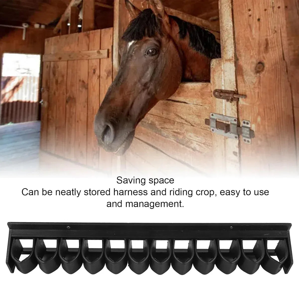 Long Whip Tool Storage Rack Horse Gear and Whip Rack Wall Mount Organizer