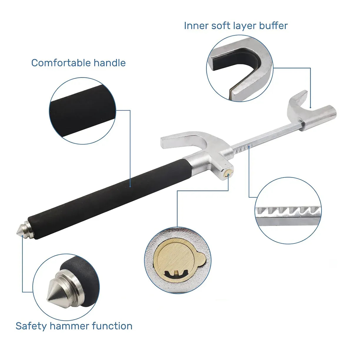 Multi Functional Car Anti Theft Steering Wheel Lock Security Bar for Vehicle Use