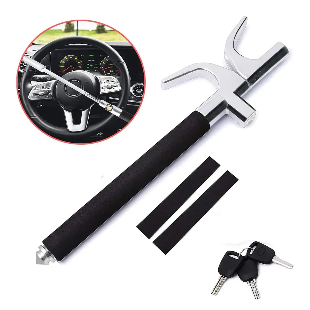 Multi Functional Car Anti Theft Steering Wheel Lock Security Bar for Vehicle Use