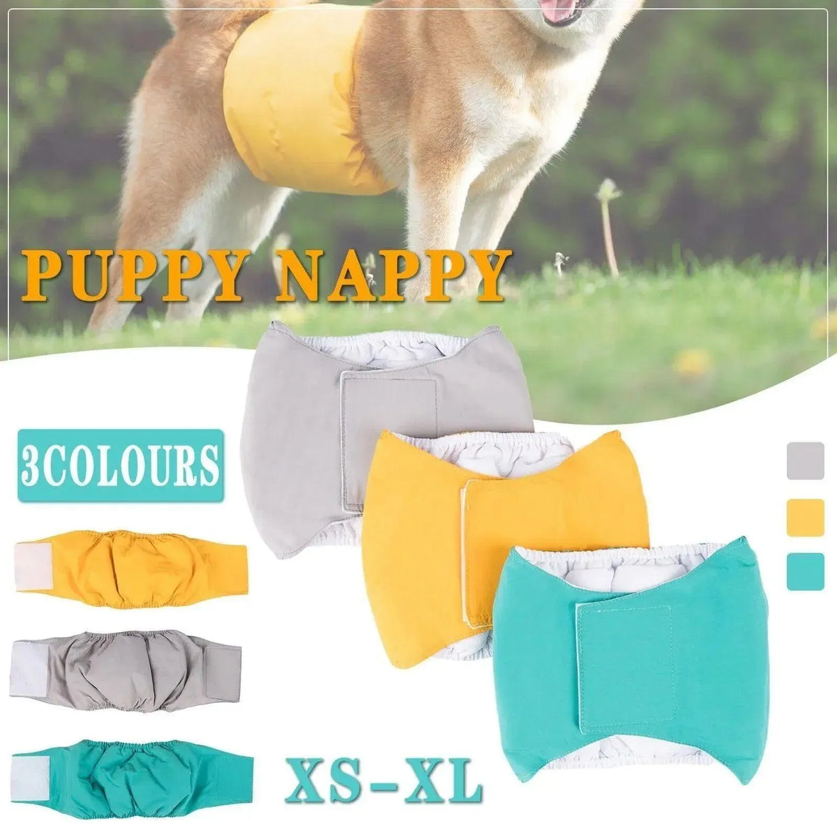 XL Male Dog Puppy Nappy Diaper Belly Wrap Band Sanitary Pants Underpants - Green