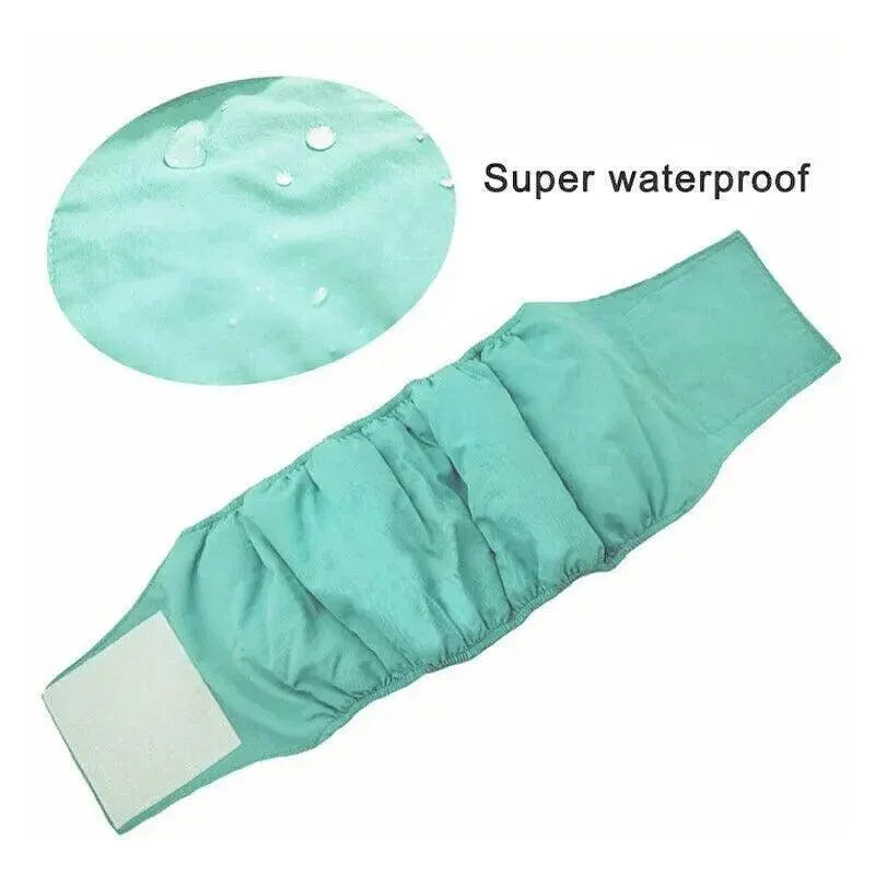 XL Male Dog Puppy Nappy Diaper Belly Wrap Band Sanitary Pants Underpants - Green