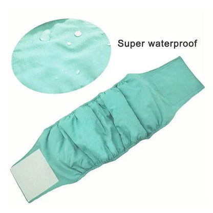 XL Male Dog Puppy Nappy Diaper Belly Wrap Band Sanitary Pants Underpants - Green