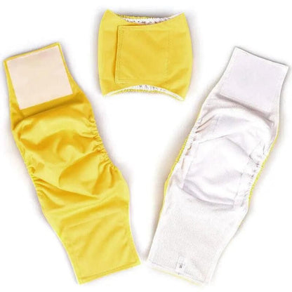 XL Male Dog Puppy Nappy Diaper Belly Wrap Band Sanitary Pants Underpants - Yellow