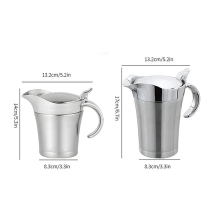Stainless Steel Steak Sauce Pot Sauce Seasoning Pot Small for Gravy Kitchen - 750ml