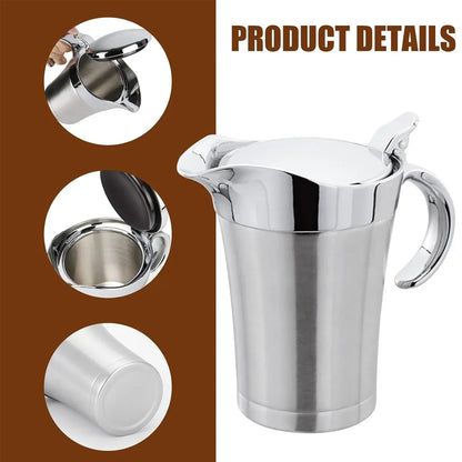 Stainless Steel Steak Sauce Pot Sauce Seasoning Pot Small for Gravy Kitchen - 750ml
