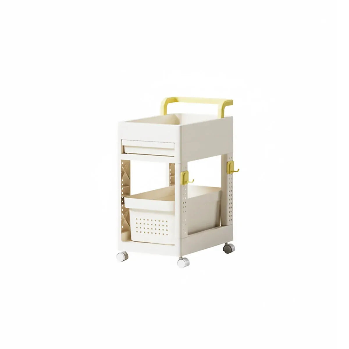 Multi Function Pull Type Storage Cart Rolling Trolley 2/3/4 Tier Space Saving - 2-Layer