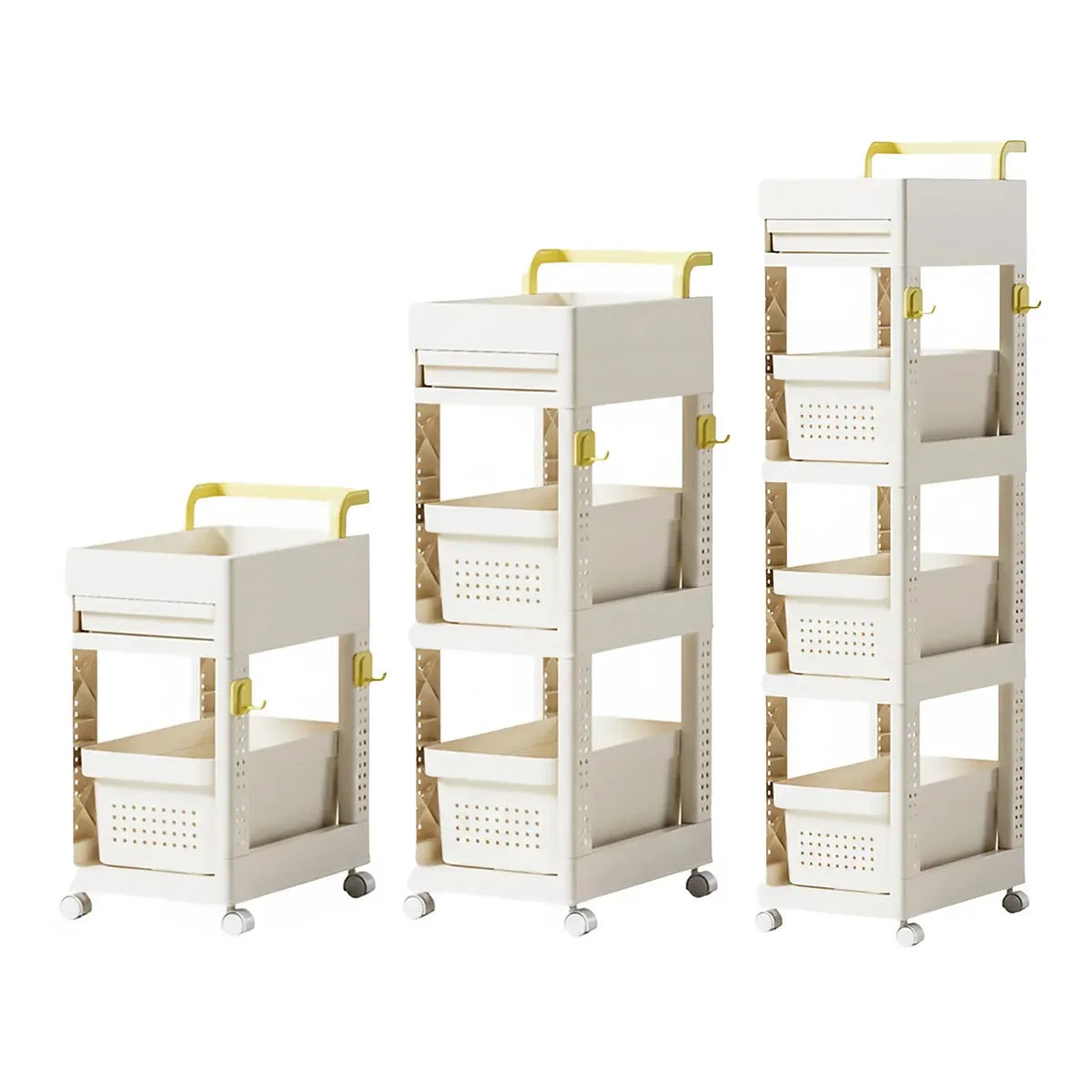Multi Function Pull Type Storage Cart Rolling Trolley 2/3/4 Tier Space Saving - 2-Layer