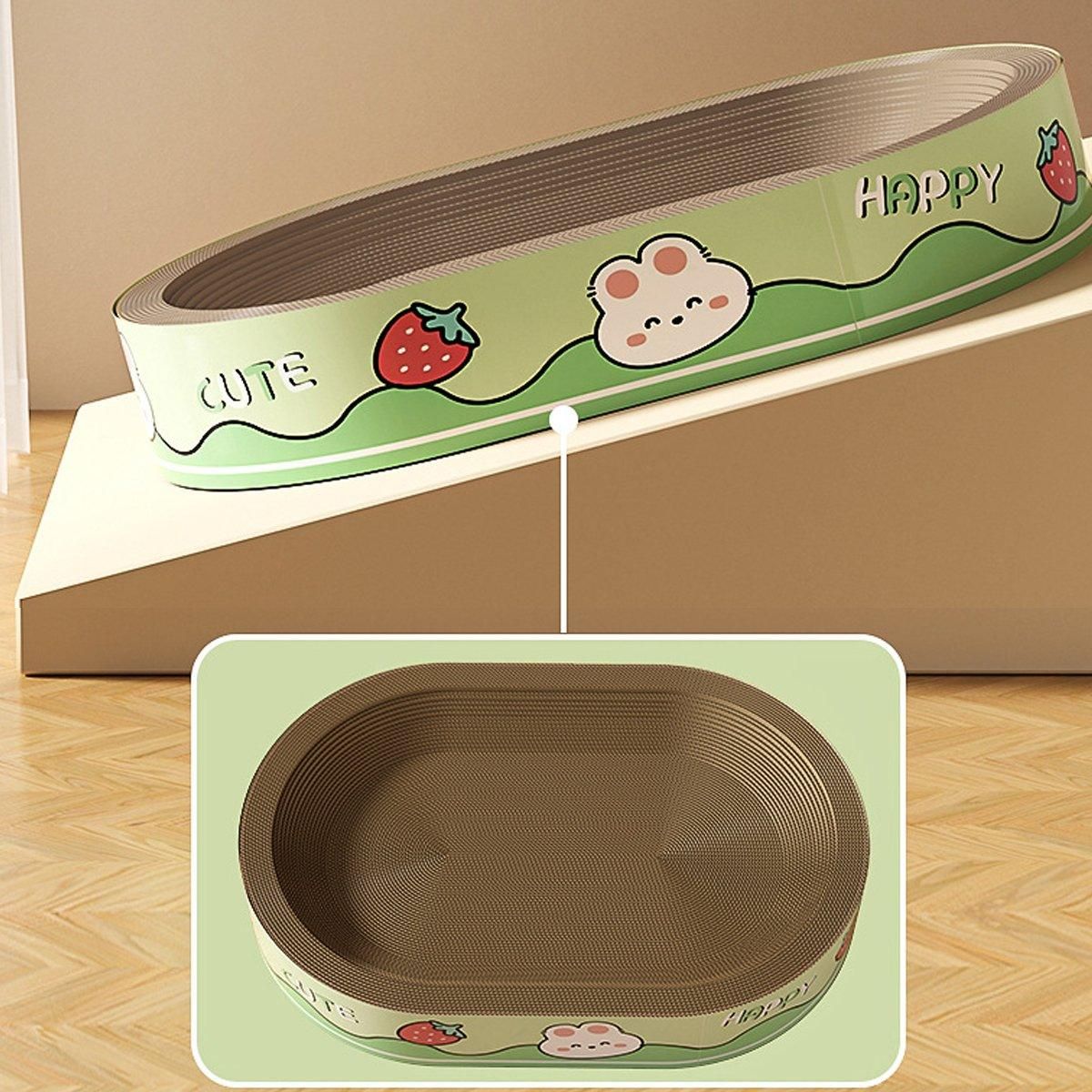 Extra-Large Oval Cat Scratching Board Durable Pet Toy Cat Kittens Wear Resistant - Bear
