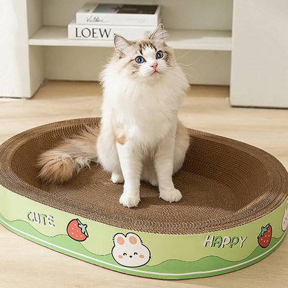 Extra-Large Oval Cat Scratching Board Durable Pet Toy Cat Kittens Wear Resistant - Bear