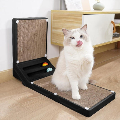 L-shaped Cat Scratching Board Vertical Claw Toy Cat Scratcher for Pet Playtime - Grey