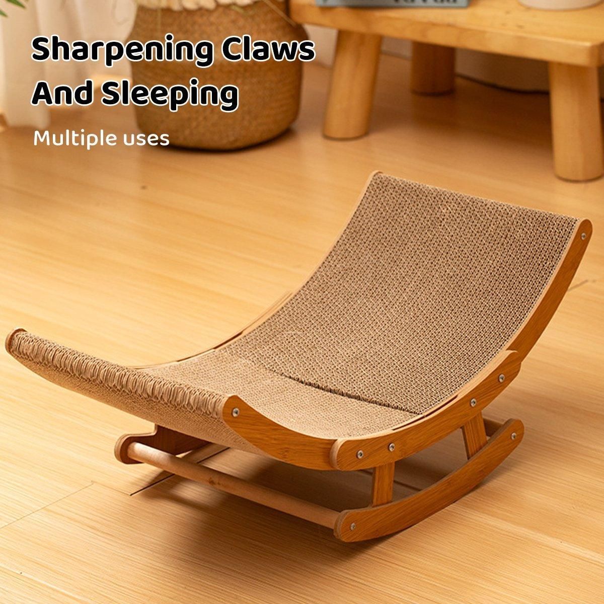 Premium Cat Scratching Board Bed Corrugated Paper Durable All Seasons Cat Toy - Rocking Chair Scratcher