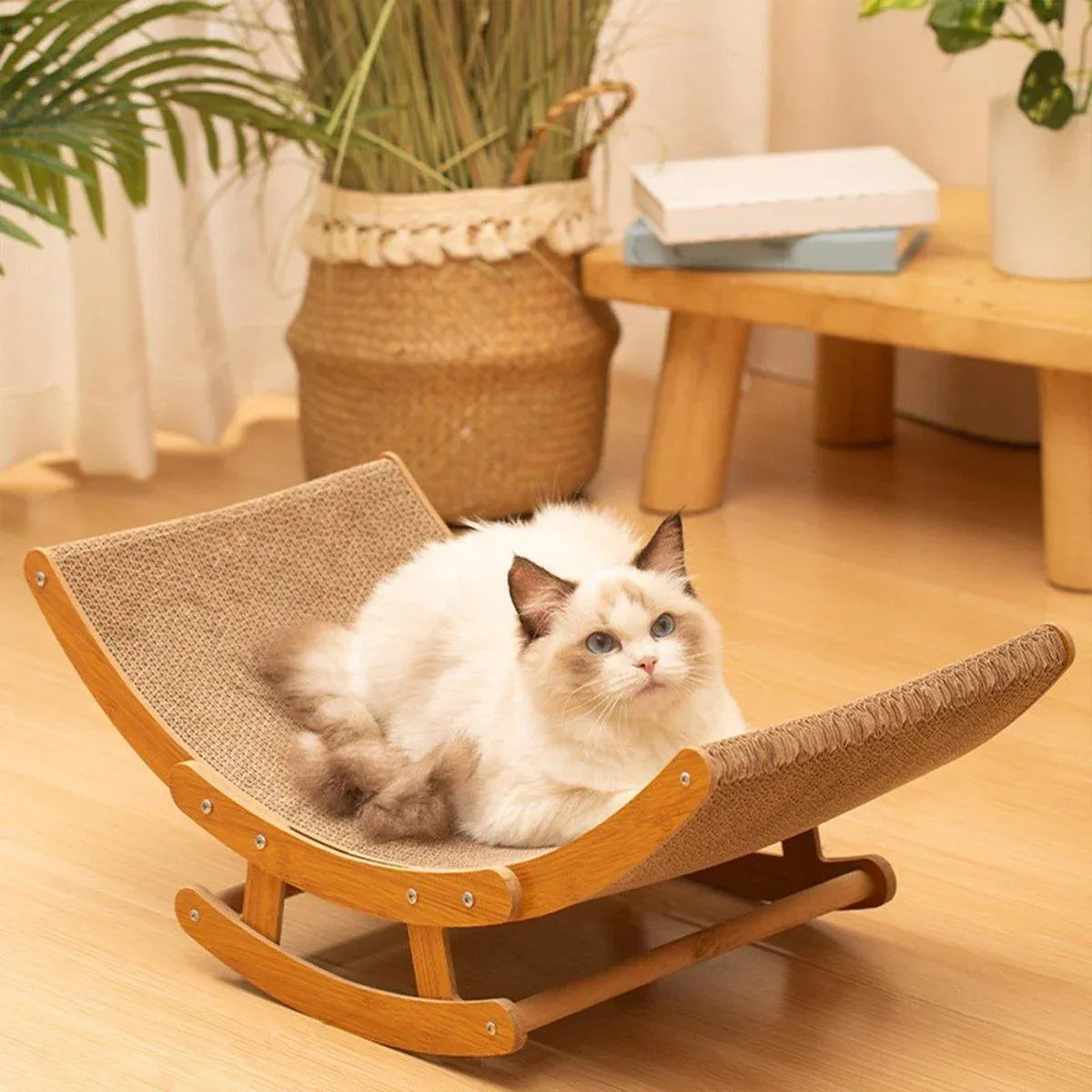 Premium Cat Scratching Board Bed Corrugated Paper Durable All Seasons Cat Toy - Rocking Chair Scratcher