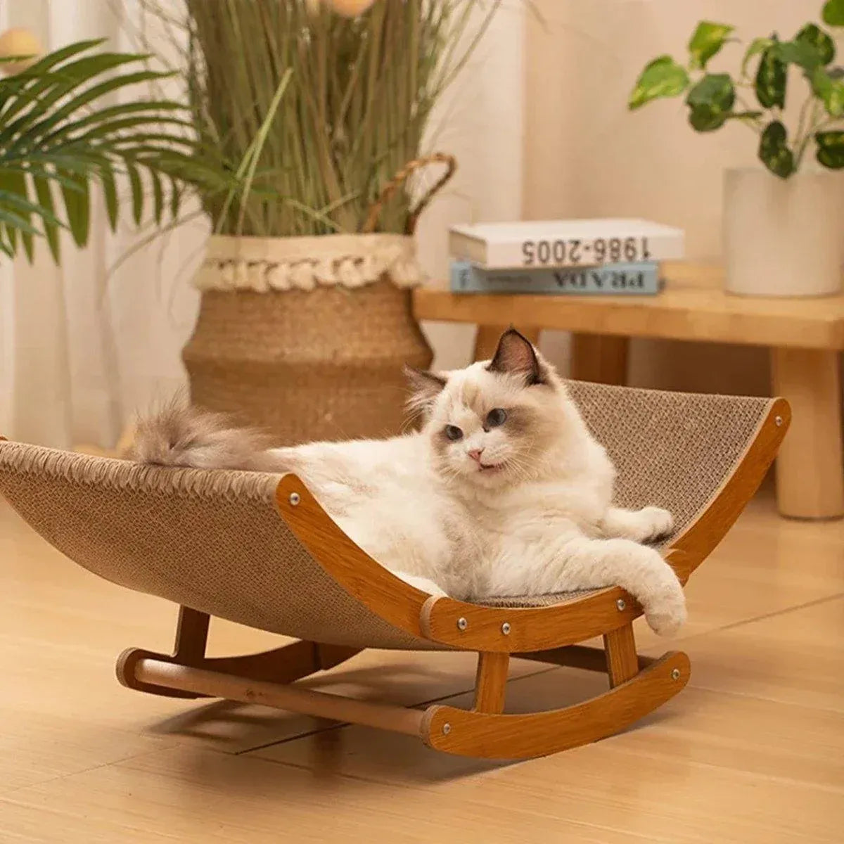 Premium Cat Scratching Board Bed Corrugated Paper Durable All Seasons Cat Toy - Rocking Chair Scratcher