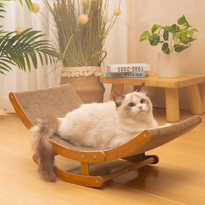 Premium Cat Scratching Board Bed Corrugated Paper Durable All Seasons Cat Toy - Rocking Chair Scratcher