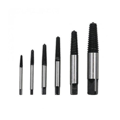 6 Piece Screw Extractor Set Broken Bolt Remover Kit for Damaged Screws