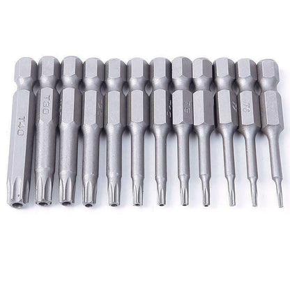 12PCS Torx Screwdriver Bit Set Hex Shank S2 Steel Drill Insert