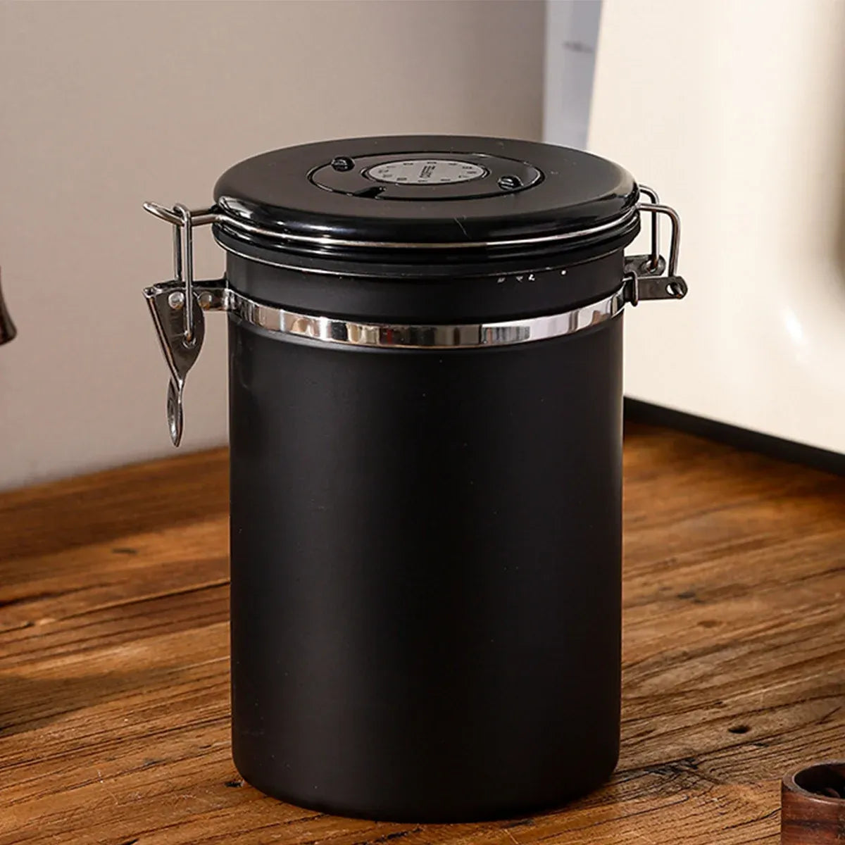 Coffee Powder Sealed Jar Airtight Storage Container for Kitchen Tea Sugar Beans - Silvery-1500ml
