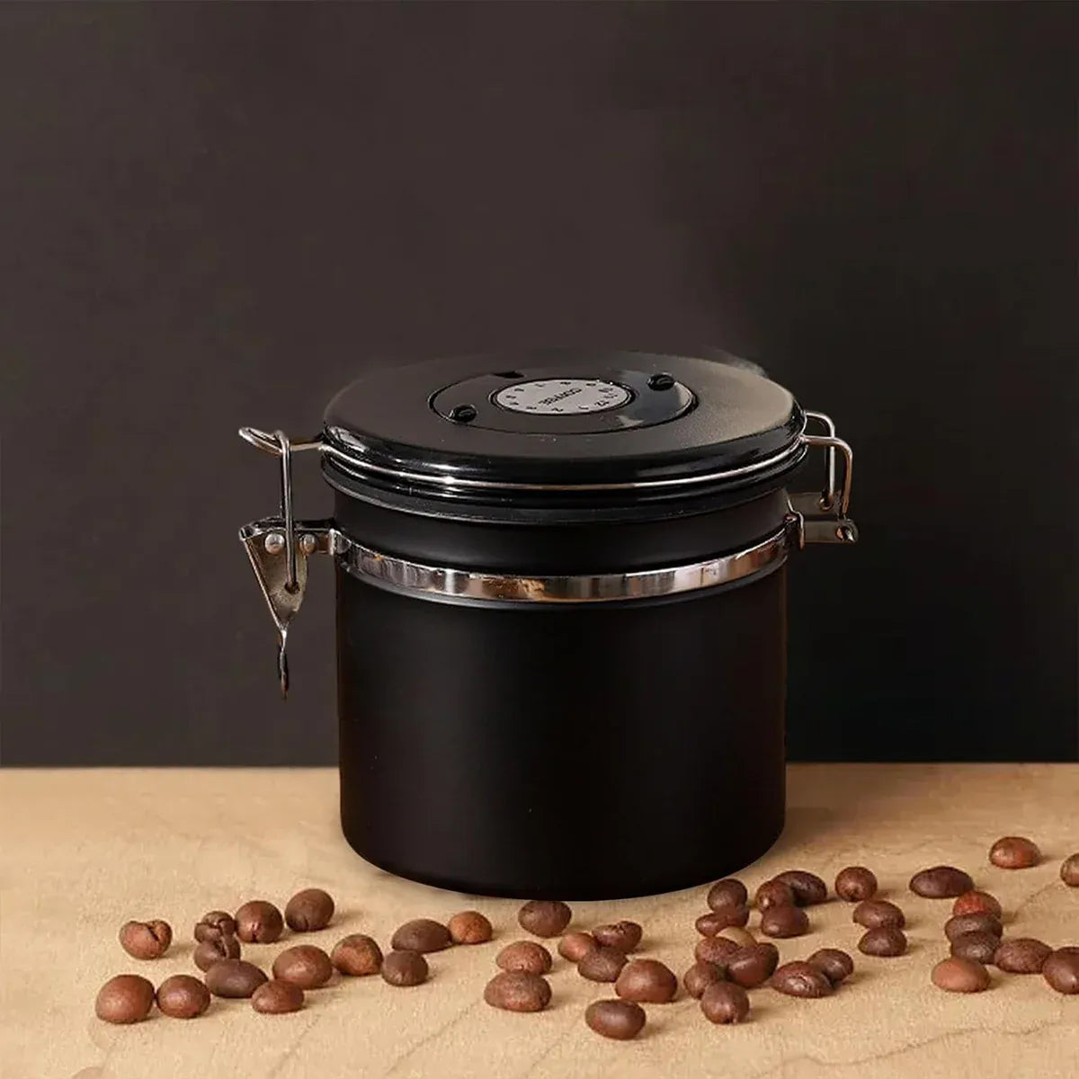 Coffee Powder Sealed Jar Airtight Storage Container for Kitchen Tea Sugar Beans - Silvery-1500ml
