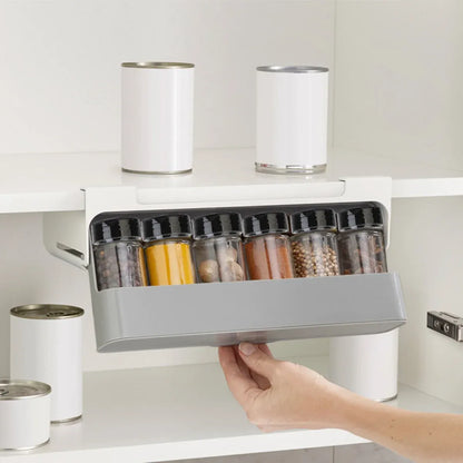 Wall Mounted Spice Container Rack Adjustable Seasoning Storage Box Set Use
