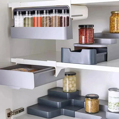Wall Mounted Spice Container Rack Adjustable Seasoning Storage Box Set Use