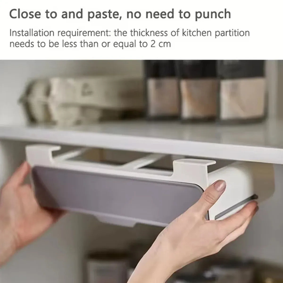 Wall Mounted Spice Container Rack Adjustable Seasoning Storage Box Set Use