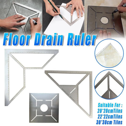 Industrial Floor Drain Positioning Ruler Multi-pattern Measuring Tool Accessory - 30x30cm