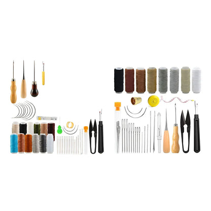 Hand Sewing Kit Canvas Leather Craft 31 or 37PCS Big Eye Needles Cotton Thread - 31PCS