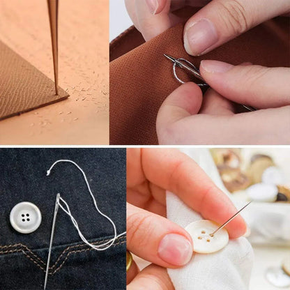 Hand Sewing Kit Canvas Leather Craft 31 or 37PCS Big Eye Needles Cotton Thread - 31PCS