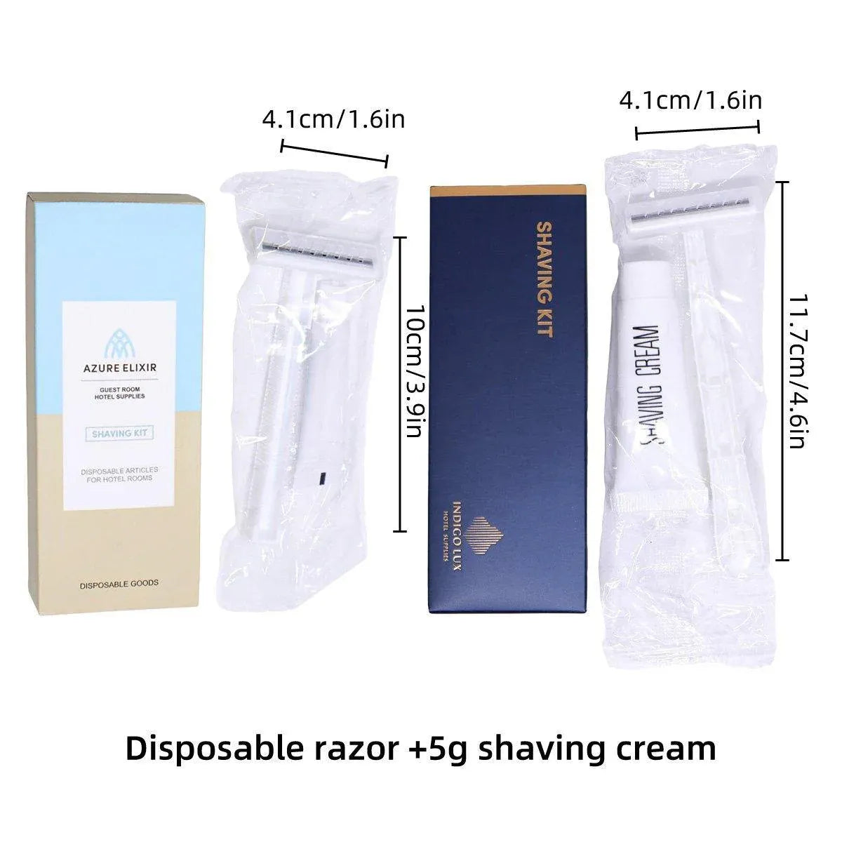 50pcs Hotel Razor and Shaving Cream Set for Guesthouse Bathroom Travel Use - Small