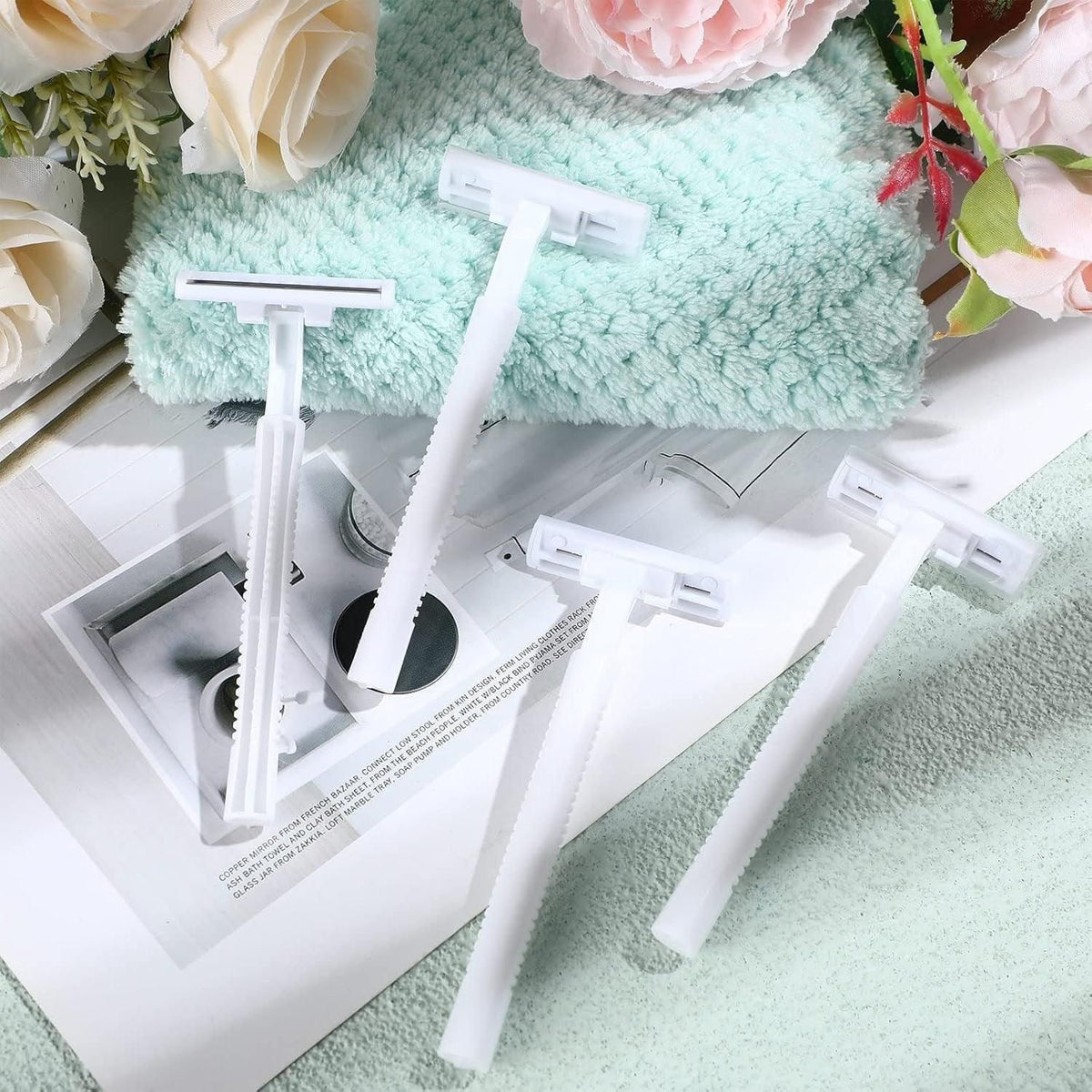 50pcs Hotel Razor and Shaving Cream Set for Guesthouse Bathroom Travel Use - Small