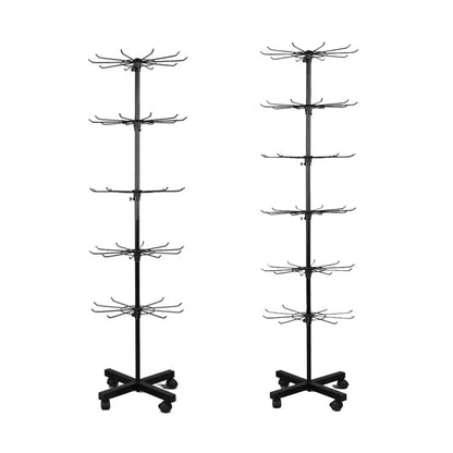 Rotating Jewellery Display Stand 5 6 Tier Metal Rack With Wheels Adjustable - 5 Tier
