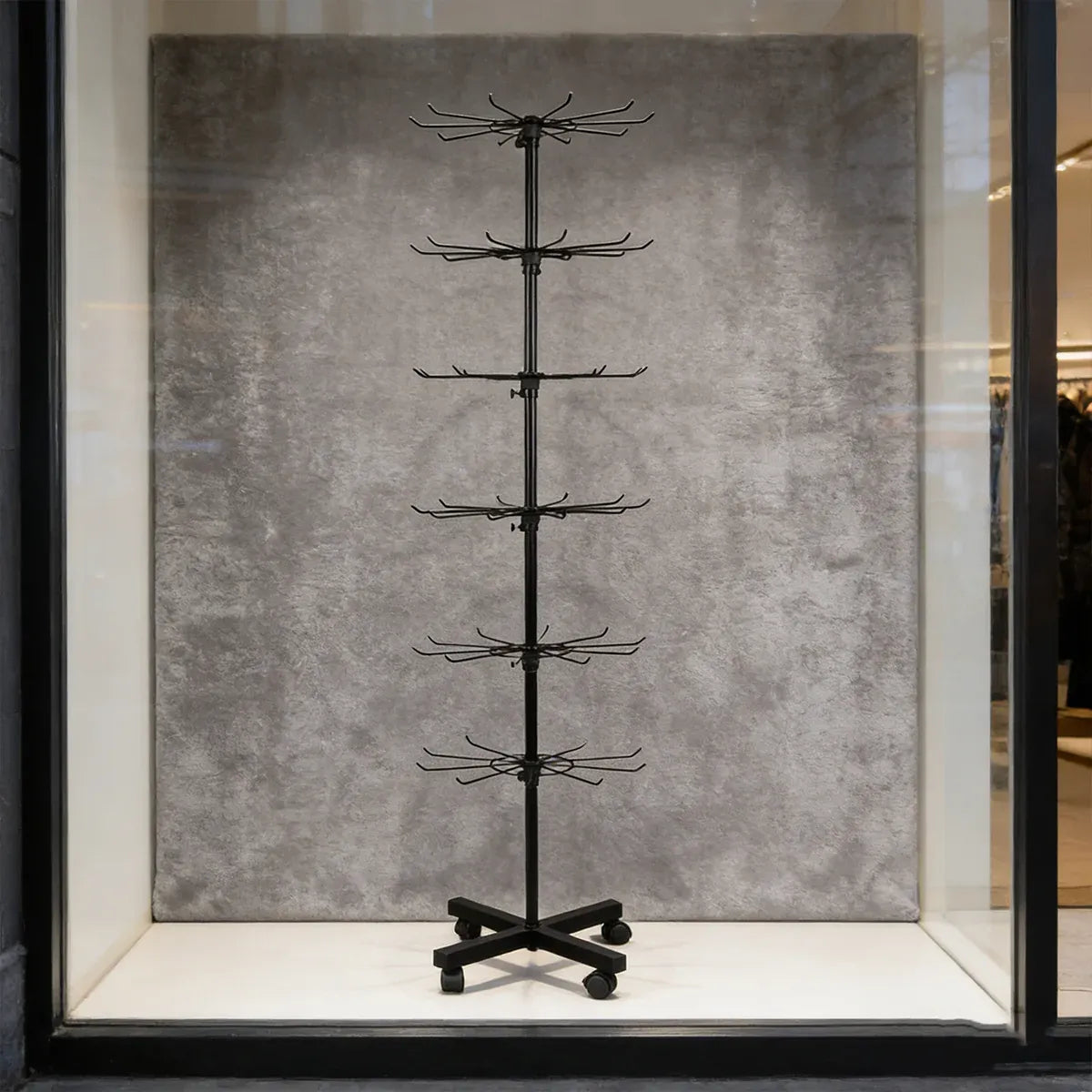 Rotating Jewellery Display Stand 5 6 Tier Metal Rack With Wheels Adjustable - 5 Tier