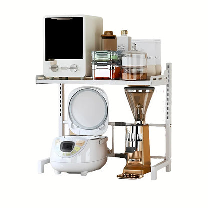 2/3Tier Microwave Oven Stand Rack Shelf Condiment Kitchen Holder Cabinet Storage - White 2-Layer