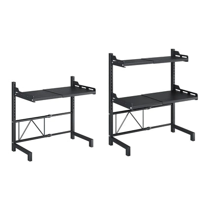 2/3Tier Microwave Oven Stand Rack Shelf Condiment Kitchen Holder Cabinet Storage - White 2-Layer