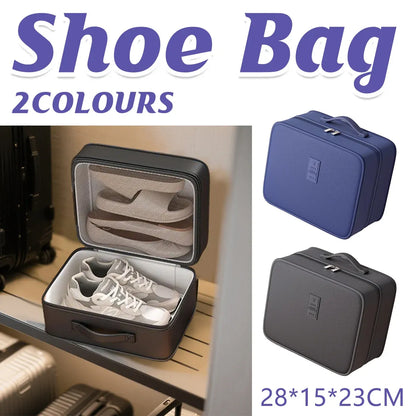 Double Layer Dustproof Shoe Bag Travel Storage Organiser 28 x 23 x 15cm - Blue