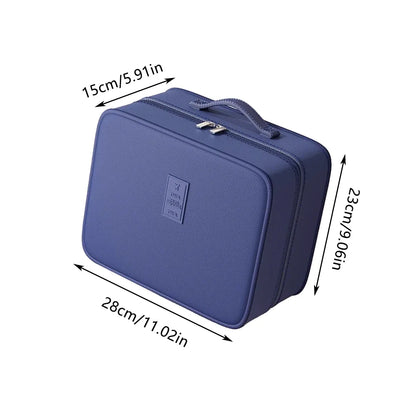 Double Layer Dustproof Shoe Bag Travel Storage Organiser 28 x 23 x 15cm - Blue