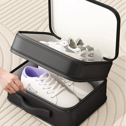 Double Layer Dustproof Shoe Bag Travel Storage Organiser 28 x 23 x 15cm - Blue