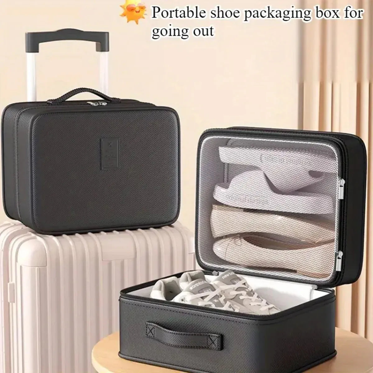 Double Layer Dustproof Shoe Bag Travel Storage Organiser 28 x 23 x 15cm - Blue