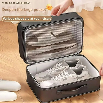 Double Layer Dustproof Shoe Bag Travel Storage Organiser 28 x 23 x 15cm - Blue