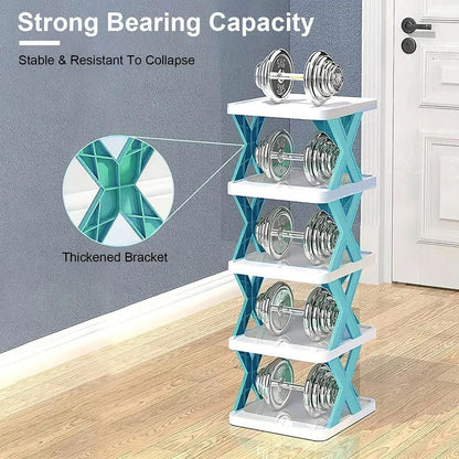 Simple Shoe Rack Home Use Space Saving Clip Storage Organizer Cabinet Stand - Green