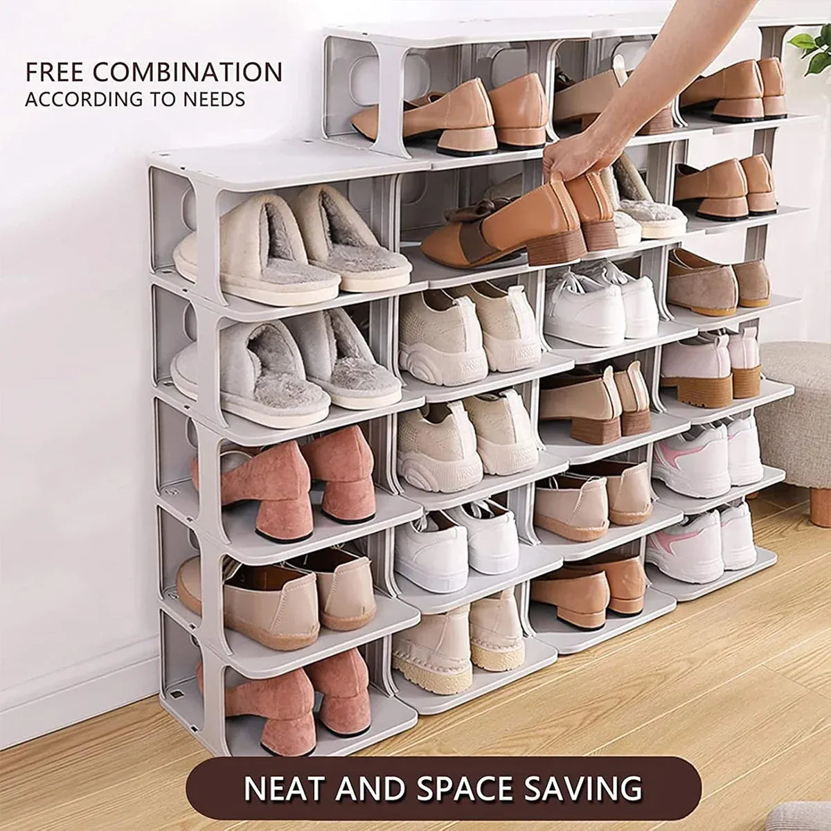 4/5Tier Shoe Rack Organizer Shelf Space Saving Storage Stand For Entryway Home - 4-Tier