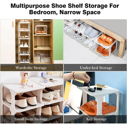 4/5Tier Shoe Rack Organizer Shelf Space Saving Storage Stand For Entryway Home - 4-Tier