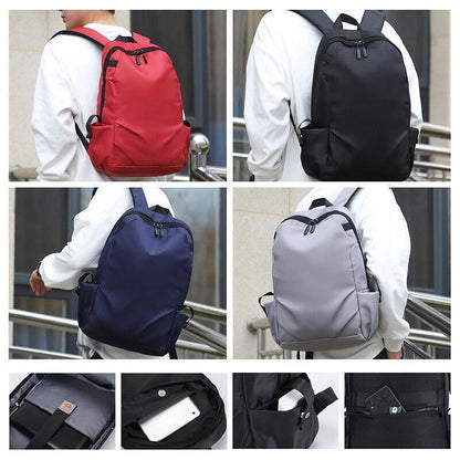 Mens Backpack Large Capacity Waterproof Schoolbag Laptop Work Travel Bag - Black