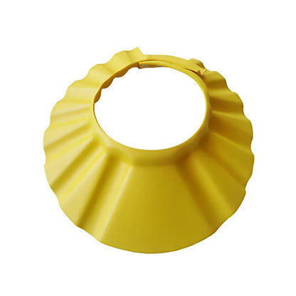 Adjustable Waterproof Shampoo Cap Splash Guard Hat for Bath and Hair Washing - Yellow